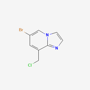 molecular formula C8H6BrClN2 B13043486 6-Bromo-8-(chloromethyl)imidazo[1,2-A]pyridine 