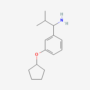 molecular formula C15H23NO B13043496 1-(3-Cyclopentyloxyphenyl)-2-methylpropylamine 