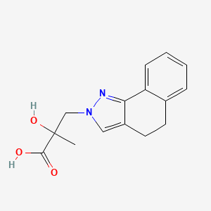 molecular formula C15H16N2O3 B13043528 3-(4,5-Dihydro-2H-benzo[G]indazol-2-YL)-2-hydroxy-2-methylpropanoic acid 