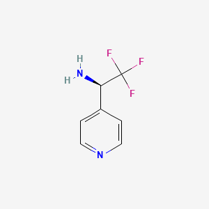 molecular formula C7H7F3N2 B13043540 (R)-2,2,2-Trifluoro-1-(pyridin-4-YL)ethan-1-amine 