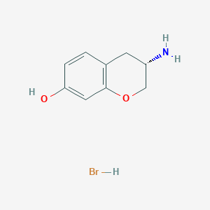 molecular formula C9H12BrNO2 B13043581 (S)-3-Aminochroman-7-OL hbr 