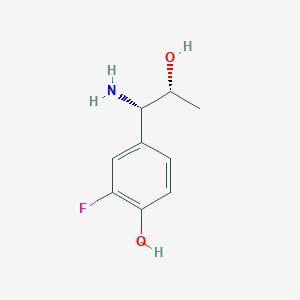 molecular formula C9H12FNO2 B13043584 4-((1S,2R)-1-Amino-2-hydroxypropyl)-2-fluorophenol 