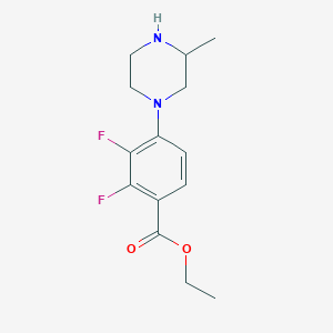 molecular formula C14H18F2N2O2 B13043588 Ethyl 2,3-difluoro-4-(3-methylpiperazin-1-YL)benzoate 