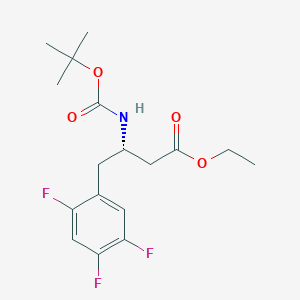 molecular formula C17H22F3NO4 B13043595 Ethyl (S)-3-((tert-butoxycarbonyl)amino)-4-(2,4,5-trifluorophenyl)butanoate 