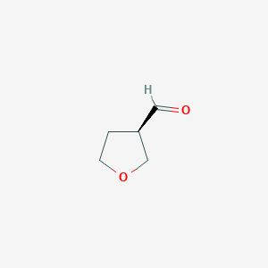 molecular formula C5H8O2 B13043599 (R)-Tetrahydrofuran-3-carbaldehyde 