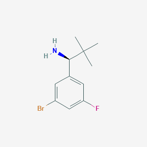 molecular formula C11H15BrFN B13043666 (S)-1-(3-Bromo-5-fluorophenyl)-2,2-dimethylpropan-1-amine 