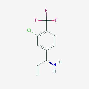 molecular formula C10H9ClF3N B13043705 (1R)-1-[3-Chloro-4-(trifluoromethyl)phenyl]prop-2-enylamine 