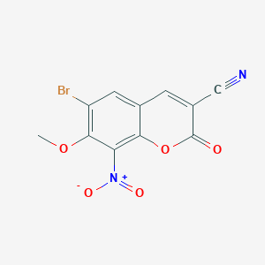 molecular formula C11H5BrN2O5 B13043753 6-Bromo-7-methoxy-8-nitro-2-oxo-2H-chromene-3-carbonitrile 