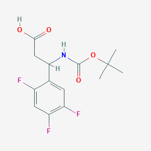 molecular formula C14H16F3NO4 B13043774 3-((Tert-butoxycarbonyl)amino)-3-(2,4,5-trifluorophenyl)propanoic acid 