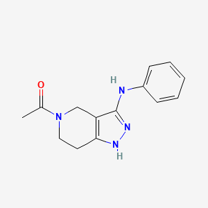 molecular formula C14H16N4O B13043788 1-(3-Phenylazanyl-1,4,6,7-Tetrahydropyrazolo[4,3-C]pyridin-5-Yl)ethanone 