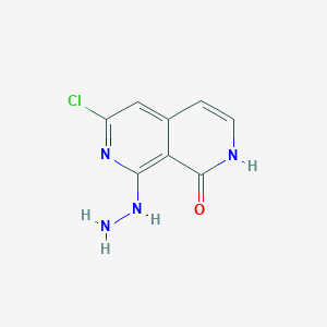 molecular formula C8H7ClN4O B13043822 6-chloro-8-hydrazinyl-2,7-naphthyridin-1(2H)-one 