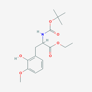 molecular formula C17H25NO6 B13043848 Ethyl 2-((tert-butoxycarbonyl)amino)-3-(2-hydroxy-3-methoxyphenyl)propanoate 