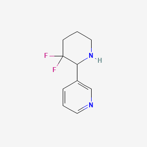 molecular formula C10H12F2N2 B13043861 3-(3,3-Difluoropiperidin-2-YL)pyridine 