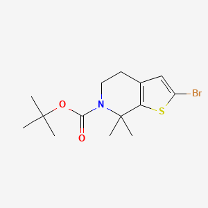 molecular formula C14H20BrNO2S B13043877 Tert-Butyl 2-Bromo-7,7-Dimethyl-4,5-Dihydrothieno[2,3-C]Pyridine-6(7H)-Carboxylate 