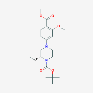 Tert-butyl (R)-2-ethyl-4-(3-methoxy-4-(methoxycarbonyl)phenyl)piperazine-1-carboxylate