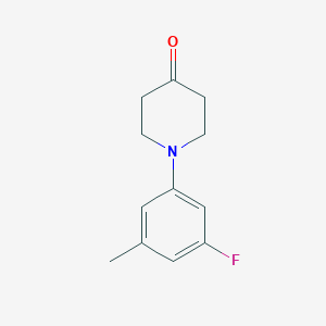 molecular formula C12H14FNO B13043931 1-(3-Fluoro-5-methylphenyl)piperidin-4-one 