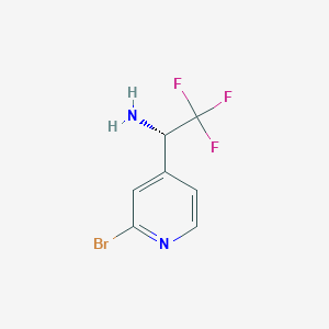 molecular formula C7H6BrF3N2 B13043936 (S)-1-(2-Bromopyridin-4-YL)-2,2,2-trifluoroethan-1-amine 