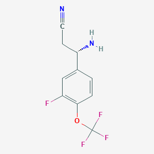 (3S)-3-Amino-3-[3-fluoro-4-(trifluoromethoxy)phenyl]propanenitrile