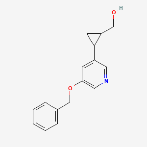 molecular formula C16H17NO2 B13043958 (2-(5-(Benzyloxy)pyridin-3-YL)cyclopropyl)methanol CAS No. 2089650-75-7