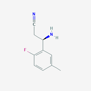 (3R)-3-amino-3-(2-fluoro-5-methylphenyl)propanenitrile