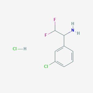 1-(3-Chlorophenyl)-2,2-difluoroethan-1-amine hcl