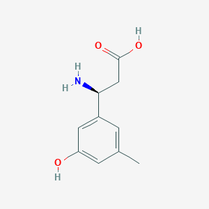 molecular formula C10H13NO3 B13044082 (3S)-3-Amino-3-(3-hydroxy-5-methylphenyl)propanoic acid 