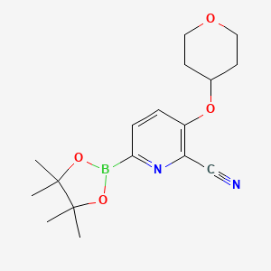 3-((tetrahydro-2H-pyran-4-yl)oxy)-6-(4,4,5,5-tetramethyl-1,3,2-dioxaborolan-2-yl)picolinonitrile