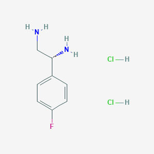 molecular formula C8H13Cl2FN2 B13044141 (1R)-1-(4-Fluorophenyl)ethane-1,2-diamine 2hcl 