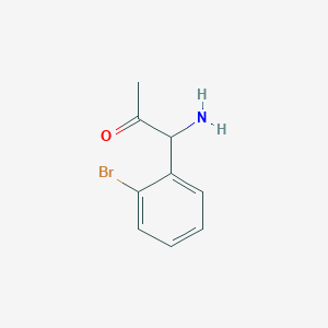 molecular formula C9H10BrNO B13044162 1-Amino-1-(2-bromophenyl)acetone 