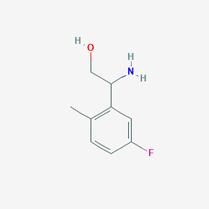 molecular formula C9H12FNO B13044163 2-Amino-2-(5-fluoro-2-methylphenyl)ethan-1-ol 