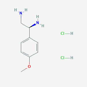 molecular formula C9H16Cl2N2O B13044173 (1S)-1-(4-Methoxyphenyl)ethane-1,2-diamine 2hcl 