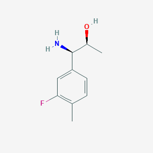 molecular formula C10H14FNO B13044220 (1R,2S)-1-Amino-1-(3-fluoro-4-methylphenyl)propan-2-OL 