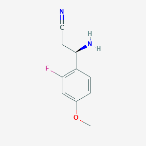 (3R)-3-amino-3-(2-fluoro-4-methoxyphenyl)propanenitrile