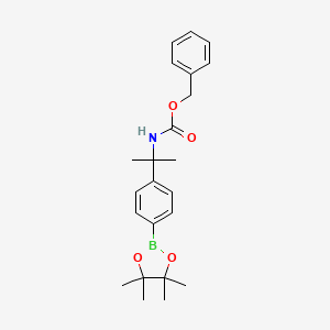 molecular formula C23H30BNO4 B13044246 Benzyl n-[2-[4-(tetramethyl-1,3,2-dioxaborolan-2-yl)phenyl]propan-2-yl]carbamate 