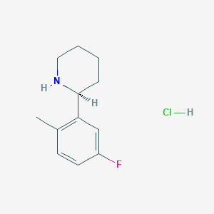 molecular formula C12H17ClFN B13044261 (S)-2-(5-Fluoro-2-methylphenyl)piperidine hcl 