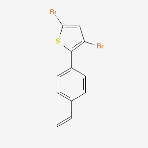 molecular formula C12H8Br2S B13044269 3,5-Dibromo-2-(4-vinylphenyl)thiophene 