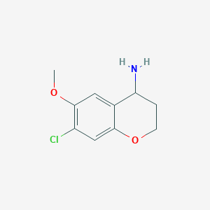 molecular formula C10H12ClNO2 B13044277 7-Chloro-6-methoxychroman-4-amine 