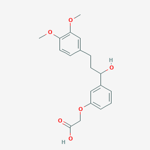 molecular formula C19H22O6 B13044285 2-(3-(3-(3,4-Dimethoxyphenyl)-1-hydroxypropyl)phenoxy)acetic acid 