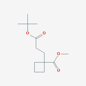 molecular formula C13H22O4 B13044287 Methyl 1-(3-(tert-butoxy)-3-oxopropyl)cyclobutane-1-carboxylate 