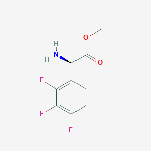 molecular formula C9H8F3NO2 B13044336 Methyl (2R)-2-amino-2-(2,3,4-trifluorophenyl)acetate 