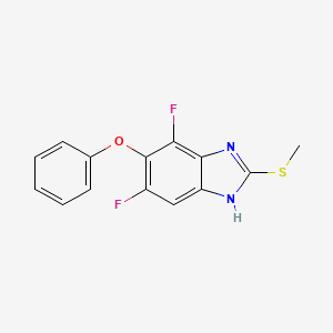 molecular formula C14H10F2N2OS B13044409 4,6-Difluoro-2-(methylthio)-5-phenoxy-1H-benzo[D]imidazole 