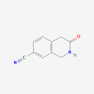 molecular formula C10H8N2O B13044456 3-Oxo-1,2,3,4-tetrahydroisoquinoline-7-carbonitrile 