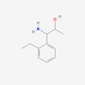 molecular formula C11H17NO B13044463 1-Amino-1-(2-ethylphenyl)propan-2-OL 