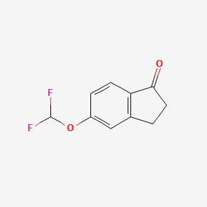 molecular formula C10H8F2O2 B13044486 5-(difluoromethoxy)-2,3-dihydro-1H-inden-1-one 