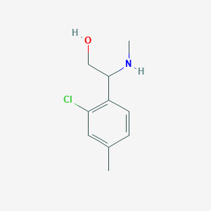 molecular formula C10H14ClNO B13044489 2-(2-Chloro-4-methylphenyl)-2-(methylamino)ethan-1-OL 