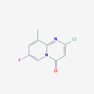 molecular formula C9H6ClFN2O B13044497 2-Chloro-7-fluoro-9-methyl-4H-pyrido[1,2-A]pyrimidin-4-one 