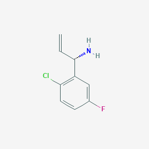 molecular formula C9H9ClFN B13044547 (S)-1-(2-Chloro-5-fluorophenyl)prop-2-EN-1-amine 