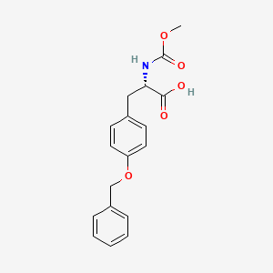 molecular formula C18H19NO5 B13044550 (S)-3-(4-(Benzyloxy)phenyl)-2-((methoxycarbonyl)amino)propanoic acid 