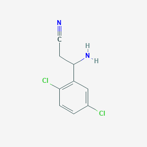 molecular formula C9H8Cl2N2 B13044582 3-Amino-3-(2,5-dichlorophenyl)propanenitrile 