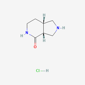 molecular formula C7H13ClN2O B13044591 cis-Hexahydro-1H-pyrrolo[3,4-C]pyridin-4(2H)-one hcl 